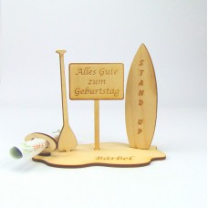 Stand Up Brett, Paddel mit Ortsschild als Geldgeschenk Personalisiert