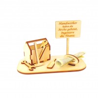 Handwerker Werkzeugkiste  mit Ortsschild und Geldscheinhalter mit Wunschgravur