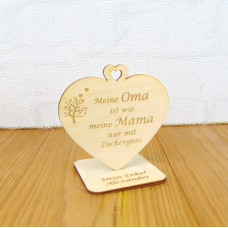 Geschenk für Herzensmenschen -Stehendes Herz für Omas und Omis mit persönlicher Gravur 100 mm