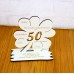 50. Geburtstag Geld-Gutschein-Geschenk -  Kleeblatt  weiß mit Gravur "Ich wünsche ... "