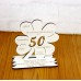 50. Geburtstag Geld-Gutschein-Geschenk -  Kleeblatt  weiß mit Gravur "Ich wünsche ... "