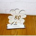 80. Geburtstag Geld-Gutschein-Geschenk -  Kleeblatt  weiß mit Gravur "Ich wünsche ... "