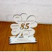 85. Geburtstag Geld-Gutschein-Geschenk -  Kleeblatt  weiß mit Gravur "Ich wünsche ... "