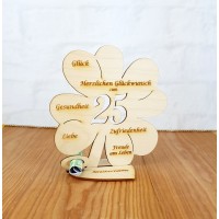 Geldgeschenk 25. Geburtstag  Kleeblatt 16 cm Personalisiert