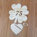 Geldgeschenk 75. Geburtstag Kleeblatt 11cm oder 16 cm Personalisiert