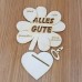 Geldgeschenk Kleeblatt Alles Gute 16 cm Personalisiert auf Herzunterplatte Geldgeschenk Kleeblatt Alles Gute 16 cm Personalisiert auf Herzunterplatte