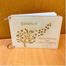 Gästebuch Fotoalbum Hochzeitsalbum Herzbaum mit Wunschgravur