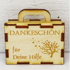 Koffer Dankeschön für deine Hilfe für kleine Geschenke, Geld oder liebe Nachrichten 