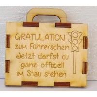Koffer für Geldgeschenke mit Humor Gratulation zum Führerschein