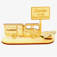 Feuerwehr mit Ortsschild Ihrer Wahl Geld- und Gutscheinhalter