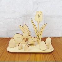 Bastelset, Kreativset Osterhase trifft Küken - Tulpe