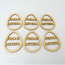 Anhänger Ostereier  Frohe Ostern 70mm 6 Stück