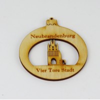 Weihnachtsbaumkugel "Neubrandenburg" Friedländer Tor 80mm