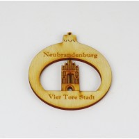 Weihnachtsbaumkugel "Neubrandenburg" Treptower Tor 80mm