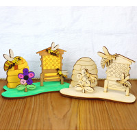 Bastelset Bienenstock - mit Bienenstock, Bienenkorb - Kreative Beschäftigung oder Geschenk