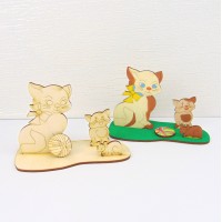 Katzen Bastelset aus Holz