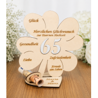Eiserne Hochzeit Geldgeschenk Kleeblatt 65. Hochzeitstag 11cm oder 16 cm