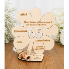 Eiserne Hochzeit Geldgeschenk Kleeblatt 65. Hochzeitstag 11cm oder 16 cm