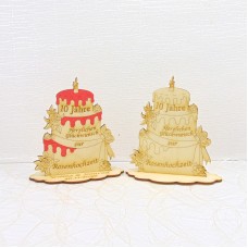 Torte 10 Jahre zur Rosenhochzeit aus Holz