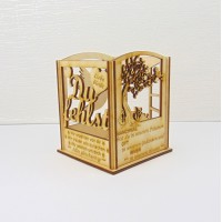 Windlicht Erinnerung aus Holz | Gedenklicht für Verstorbene | Trauerlicht mit Sprüchen | Geschenk zum Gedenken