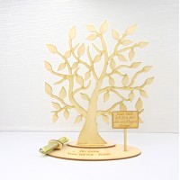 Wunschbaum aus Holz 28 cm mit eigener Gravur